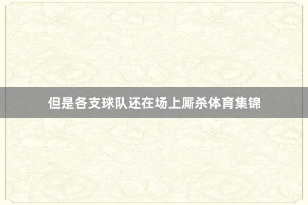但是各支球队还在场上厮杀体育集锦