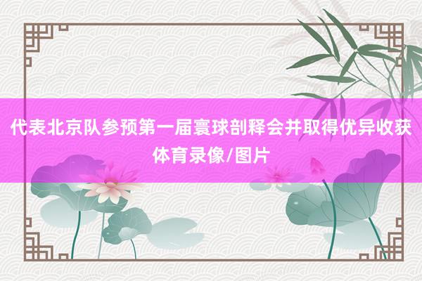 代表北京队参预第一届寰球剖释会并取得优异收获体育录像/图片