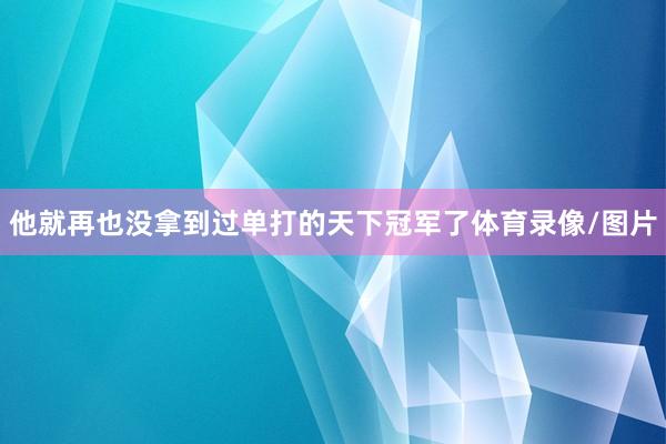 他就再也没拿到过单打的天下冠军了体育录像/图片
