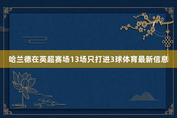 哈兰德在英超赛场13场只打进3球体育最新信息