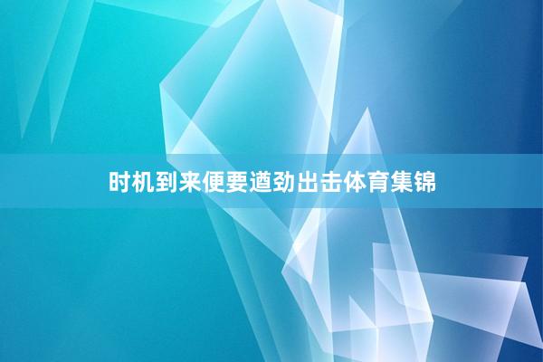 时机到来便要遒劲出击体育集锦