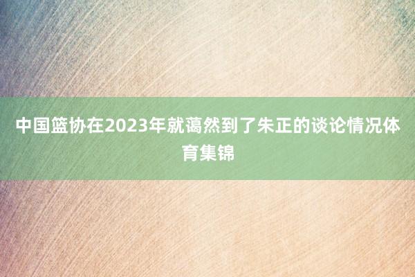 中国篮协在2023年就蔼然到了朱正的谈论情况体育集锦